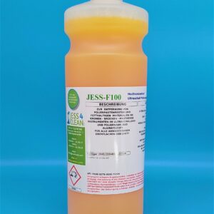 Der nachhaltige Ultraschall-Polierpastenentferner JESS-F100 in der 1 Liter Flasche ist ein wasserlöslicher Reiniger auf spezieller Wirkstoffbasis. als Alginatlöser und Abdrucklöffelreiniger einsetzbar. Circa 70% der Inhaltsstoffe sind natürlichen Ursprungs.