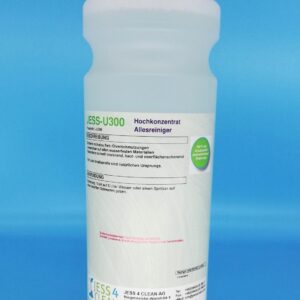 Der Allesreiniger und Unterhaltsreiniger JESS-U300 in der 1 LIter Flasche ist ein hochkonzentrierter Reiniger mit Frischeduft auf spezieller Wirkstoffbasis für die tägliche Unterhaltsreinigung.