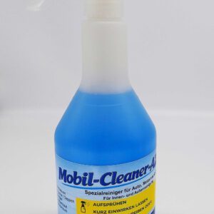 Der Fahrzeugreiniger Mobil-Cleaner-AZ in der 750ml Flasche ist ein wasserlöslicher, umweltverträglicher Fahrzeugreiniger auf spezieller Wirkstoffbasis.Löst Bremsstaub-, Öl-, Ruß- und Umweltablagerungen und Insekten an Felgen, Motoren, auf Lackoberflächen, Windschutzscheiben, Kunststoffteilen, Innenverkleidungen, Stoff- u. Lederbezügen. Mobil-Cleaner-AZ ist auf allen Oberflächen und Materialien einsetzbar.