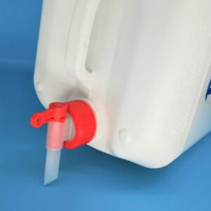 Auslaufhahn und Entnahmehahn für 10-Liter und 5-Liter Produktkanister von BCL. Mehrfach wiederverwendbar. Mit Luftausgleich-Tülle. Besonders für dünnflüssige Medien geeignet.