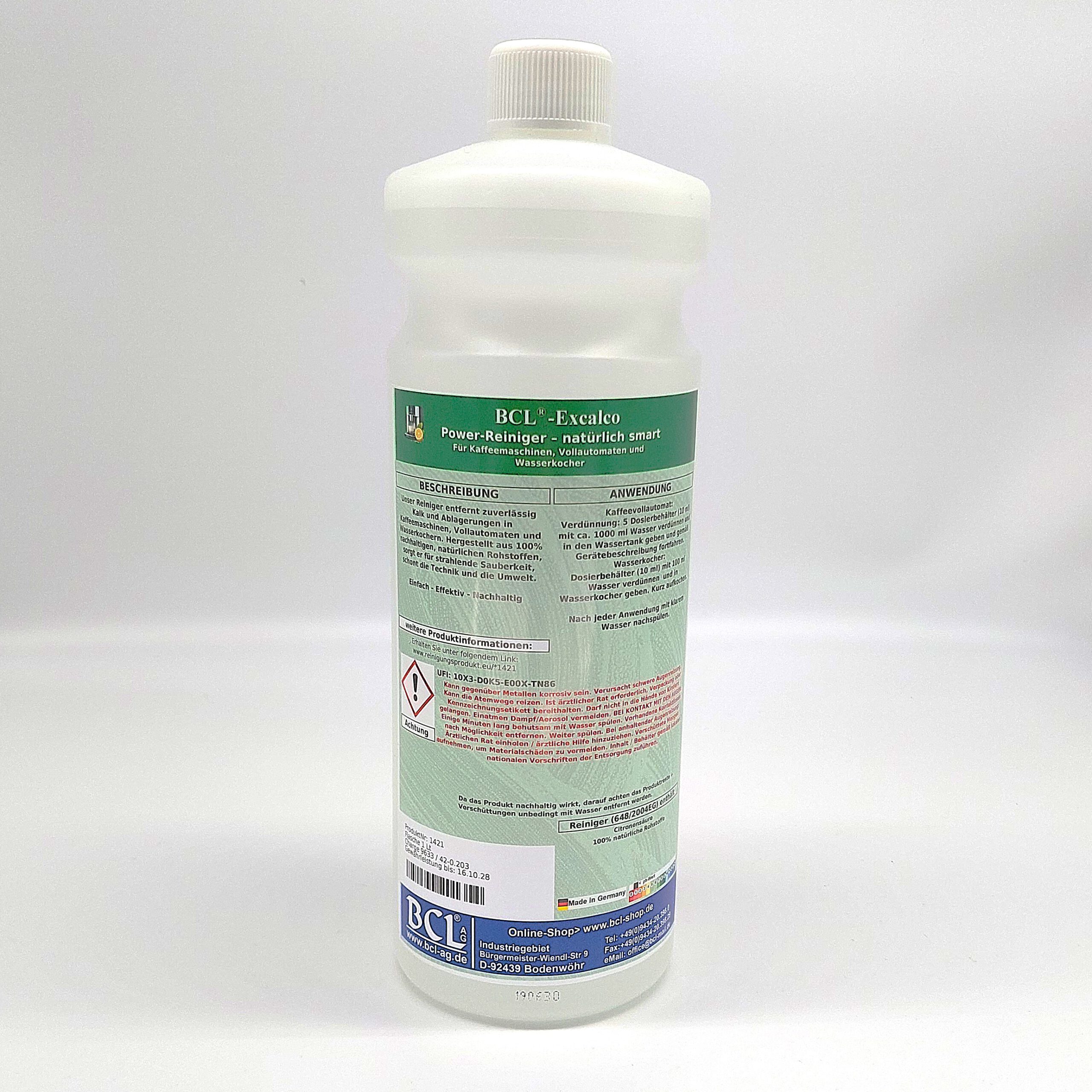 BCL®-Excalco Entkalker für Wasserkocher und Vollautomaten – nachhaltiger Kalklöser aus natürlichen Rohstoffen im Hochkonzentrat